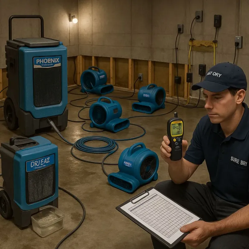 Structural Drying and Dehumidification process in Chelsea, VT